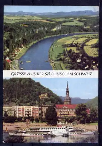 (5146) Bad Schandau - beschrieben / DDR Sachsen Sächsische Schweiz Schaufelraddampfer