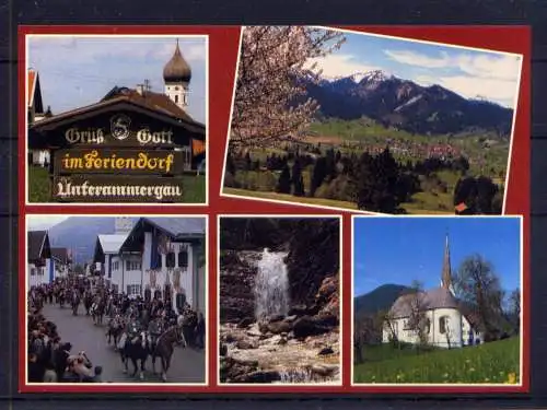 (5181) Oberammergau - unbeschrieben / Bayern Kirche Wasserfall Reiter