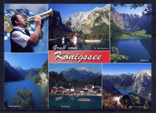 (5214) Königsee - unbeschrieben / Bayern Obersee Kirche Schiffe