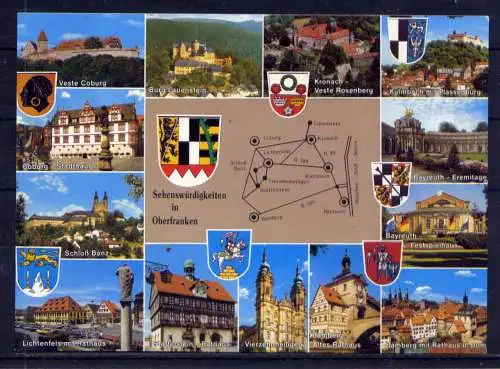 (5235) Oberfranken - unbeschrieben / Bayern Burg Kirche Rathaus Wappen