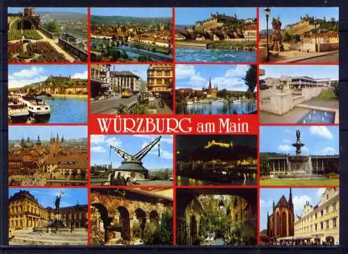 (5249) Würzburg - unbeschrieben / Bayern Brunnen Burg Schiffe