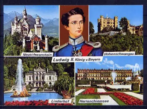 (5263) Ludwig II - unbeschrieben / Bayern Schloß Neuschwanstein Herrenchiemsee König