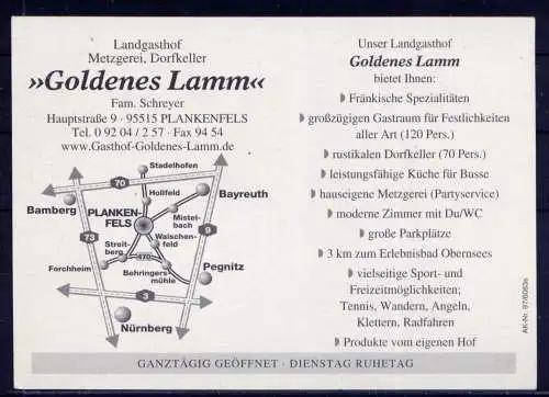 (5267) Plankenfels - unbeschrieben / Bayern Goldenes Lamm Gaststätte