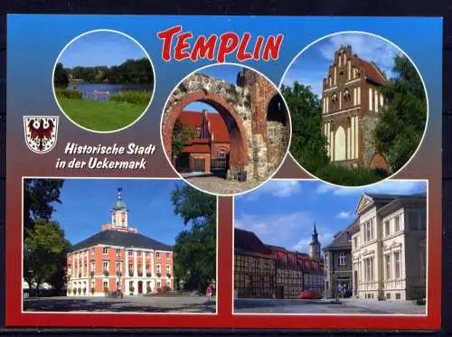 (5280) Templin - unbeschrieben / Brandenburg Wappen Rathaus