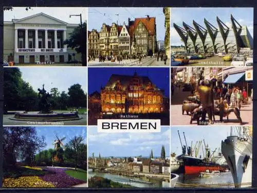 (5284) Bremen - unbeschrieben / Bremen Wappen Rathaus Markt Schiffe Roland Theater