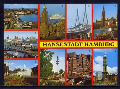 (5286) Hamburg - unbeschrieben / Hamburg  Schiffe Hafen Fernsehturm