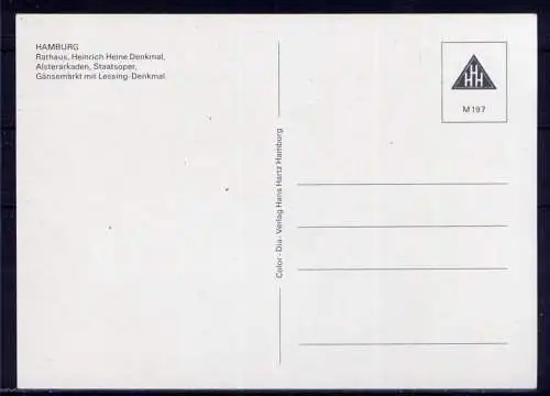 (5290) Hamburg - unbeschrieben / Hamburg  Rathaus Staatsoper Heine Lessing