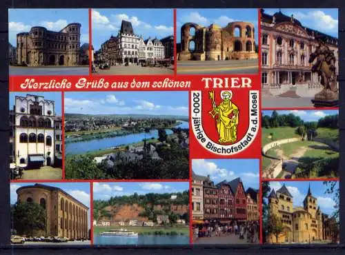 (5337) Trier  - unbeschrieben / Rheinland-Pfalz Burg Porta Nigra Markt Wappen