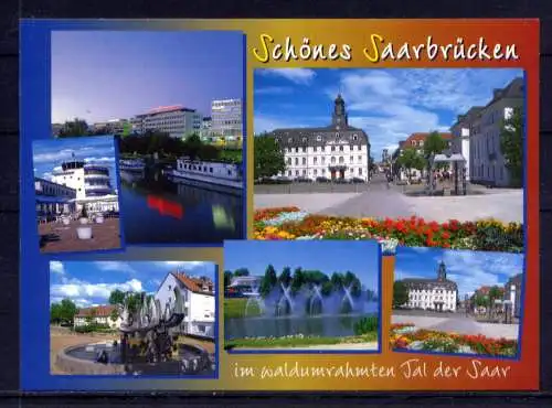 (5351) Saarbrücken  - unbeschrieben / Saarland  Rathaus Brunnen Schiffe 