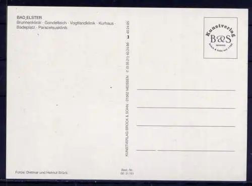 (5359) Bad Elster  - unbeschrieben / Sachsen  Kurhaus Klinik Gondelteich