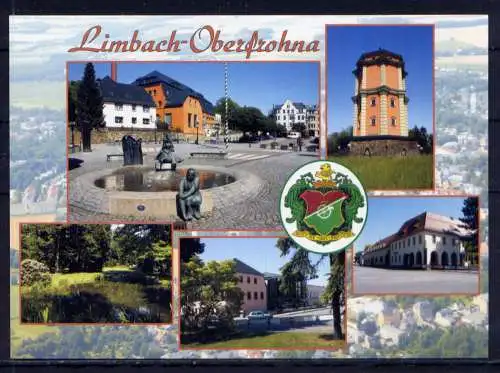 (5370) Limbach-Oberfrohna  - unbeschrieben / Sachsen  Rathaus Markt Wasserturm