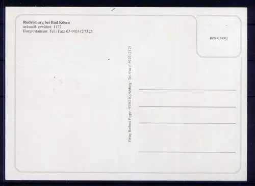 (5402) Bad Kösen  - unbeschrieben / Sachsen-Anhalt Rudelsburg
