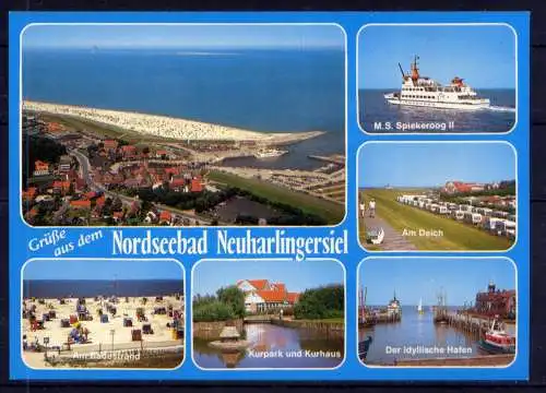 (5415) Neuharlingersiel  - unbeschrieben / Schleswig-Holstein Hafen Schiffe  Deich Strand