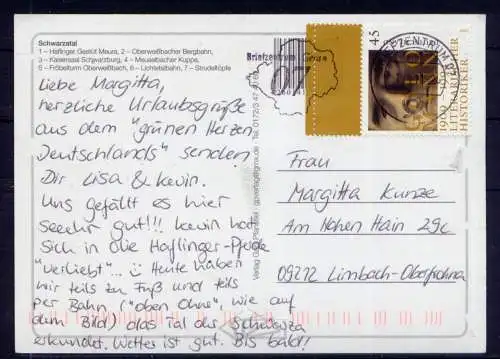 (5439) Schwarzatal  - beschrieben / Thüringen Haflinger Pferde Eisenbahn