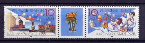 (32786) DDR Nr.3181/2 Streifen                    **  postfrisch