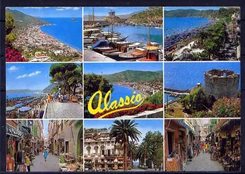 (5446) San Remo  - unbeschrieben / Italien Burg Strand Schiffe