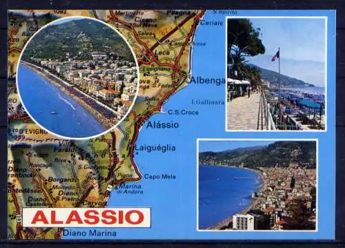 (5447) Alassio  - unbeschrieben / Italien Karte Strand 