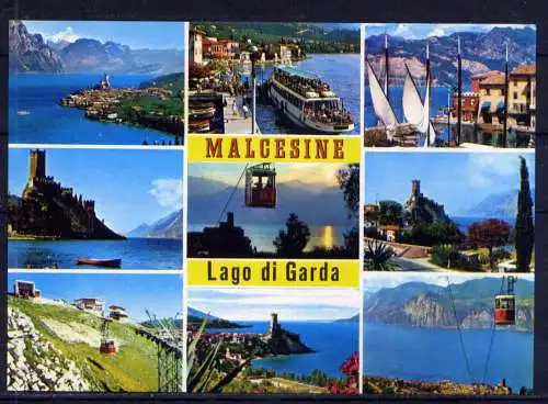 (5458) Malcesine  - unbeschrieben / Italien Gardasee Schiffe Drahtseilbahn Burg