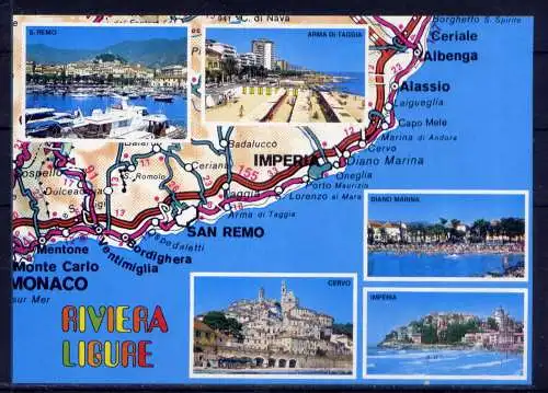 (5472) San Remo  - unbeschrieben / Italien Riviera Boote Strand Kirche