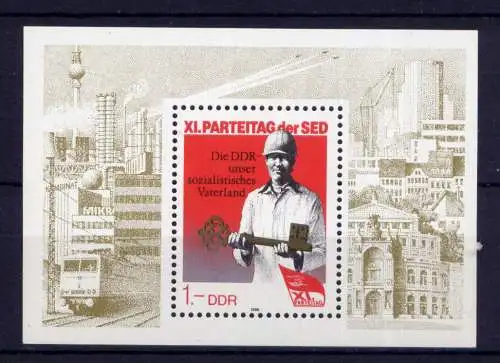 (32897) DDR Nr.3013  Block 83                    **  postfrisch