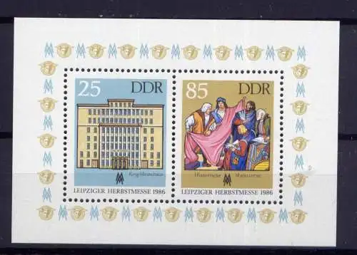 (32899) DDR Nr.3038/9  Block 85                    **  postfrisch