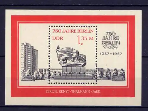 (32905) DDR Nr.3123  Block 89                    **  postfrisch