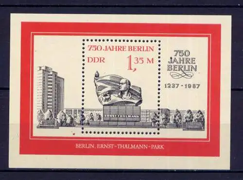 (32906) DDR Nr.3123  Block 89                    **  postfrisch