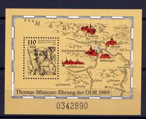 (32915) DDR Nr.3237  Block 97                    **  postfrisch