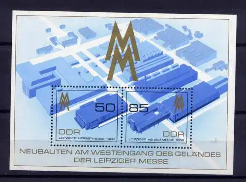 (32917) DDR Nr.3267/8  Block 99                    **  postfrisch