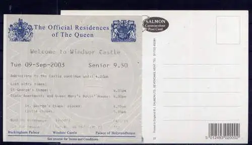 (5497) London  - unbeschrieben / England Windsor Castle + Eintrittskarte
