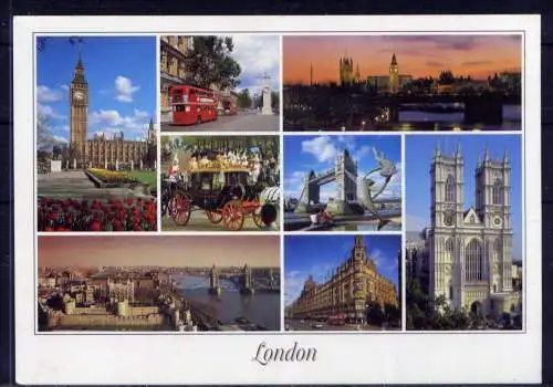 (5500) London  - unbeschrieben / England Tower Bridge Kutsche Kathedrale