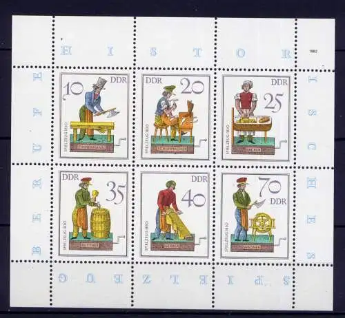 (32934) DDR Nr.2758/63  Kleinbogen                    **  postfrisch