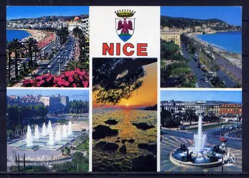 (5516) Nizza  - unbeschrieben / Frankreich Strand Wappen Cote D'Azur Promenade