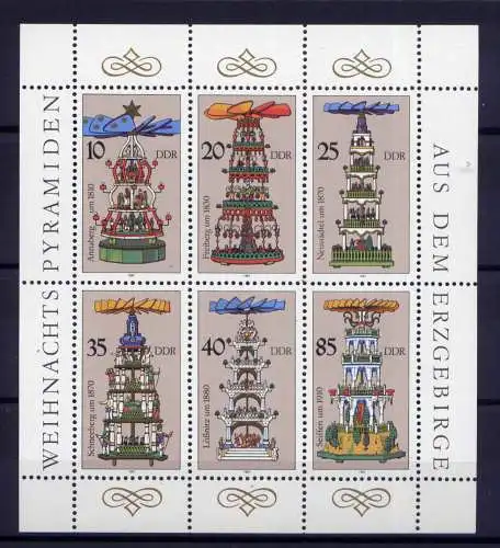 (32945) DDR Nr.3134/9  Kleinbogen                    **  postfrisch