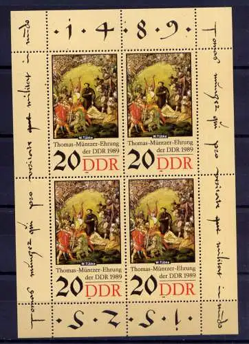 (32949) DDR Nr.3271  Kleinbogen                    **  postfrisch