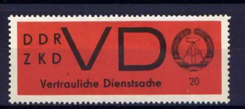(33002) DDR Dienst D Nr. 3                     **  postfrisch Vertrauliche Dienstsache