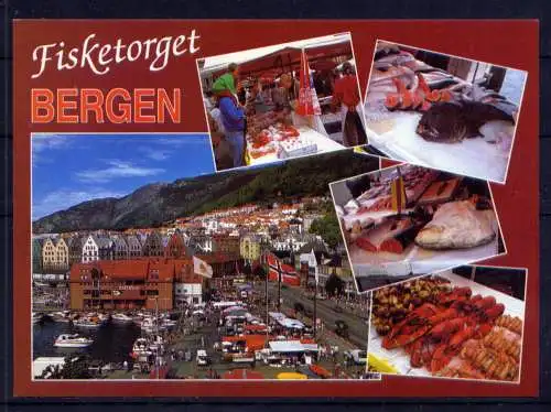(5549) Bergen  - unbeschrieben / Norwegen Markt Fahne