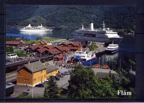 (5551) Flam  - unbeschrieben / Norwegen Fjord Schiffe Hafen