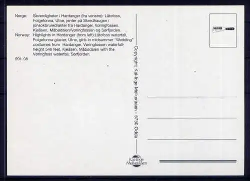 (5553) Hardanger  - unbeschrieben / Norwegen Wasserfall Trachten