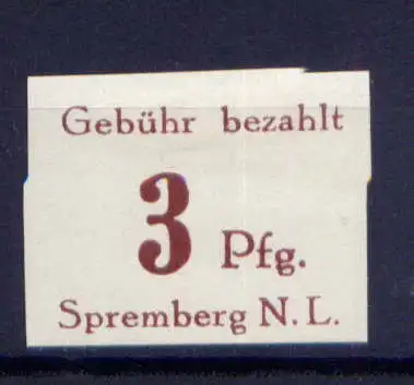 (002) Lokalausgabe Spremberg  Nr.7 B                   *  ungebraucht