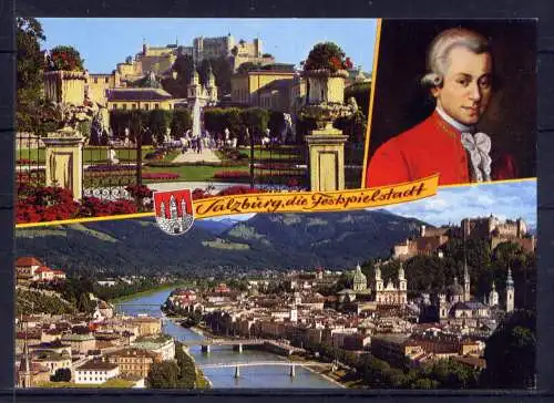 (5592) Salzburg  - unbeschrieben / Österreich Schloß Mozart Wappen