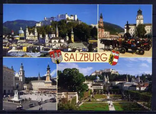 (5595) Salzburg  - unbeschrieben / Österreich Schloß Kutsche Markt Wappen