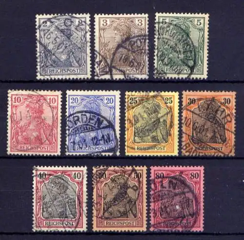 (3896) Deutsches Reich Nr.53/62         O    gestempelt