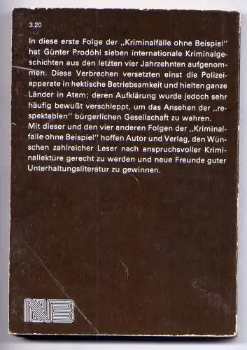 (093) DDR Gunter Prodöhl - Kriminalfälle ohne Beispiel Folge 1 / Ostalgie Krimi Romanheft Paperback