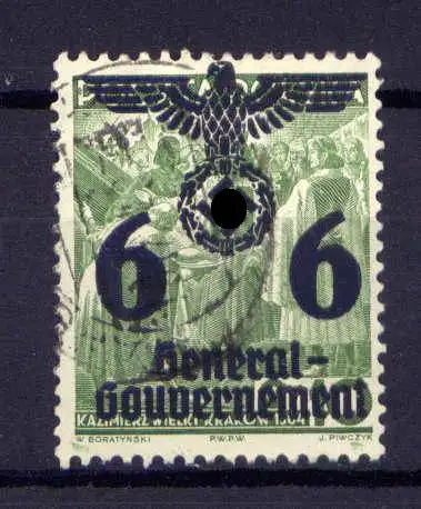 (038) Deutsches Reich Generalgouvernement Nr.19         O  gestempelt