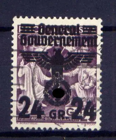 (041) Deutsches Reich Generalgouvernement Nr.22         O  gestempelt
