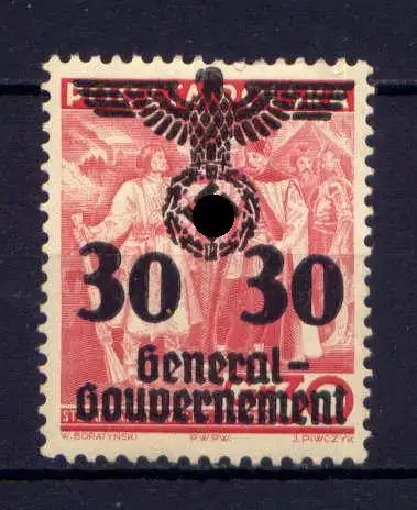 (042) Deutsches Reich Generalgouvernement Nr.23         *  ungebraucht