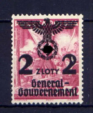 (043) Deutsches Reich Generalgouvernement Nr.28         (*)  ohne Gummierung