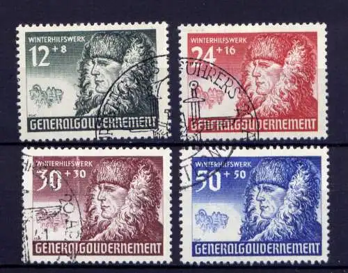 (051) Deutsches Reich Generalgouvernement Nr.59/62         O  gestempelt