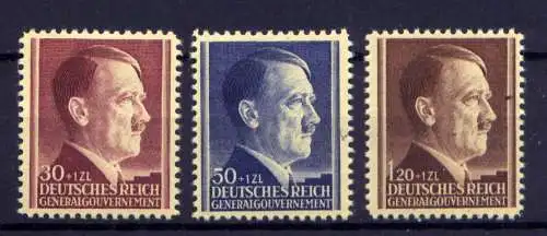 (062) Deutsches Reich Generalgouvernement Nr.89/91         *  ungebraucht